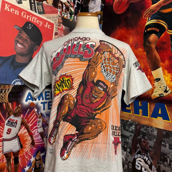 Changes Other - Vintage 90s Chicago Bulls Slammin T Shirt Basketball Graphic Tee Mens Sz Large